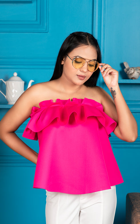 SCUBA PEPLUM TUBE TOP