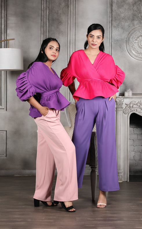 WRAP AROUND PEPLUM TOP