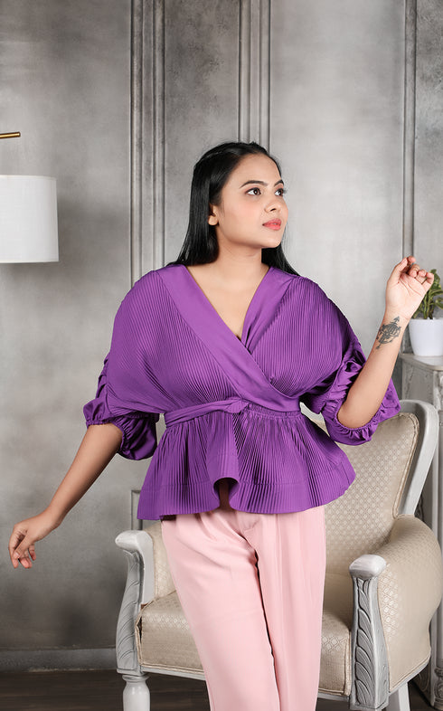 WRAP AROUND PEPLUM TOP