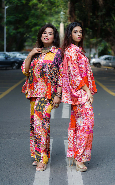 GAURI KAFTAN PINK CORDSET