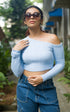 OFF SHOULDER KNIT CROP TOP