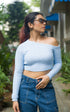 OFF SHOULDER KNIT CROP TOP