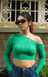 OFF SHOULDER KNIT CROP TOP