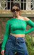 OFF SHOULDER KNIT CROP TOP
