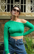 OFF SHOULDER KNIT CROP TOP