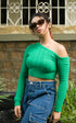 OFF SHOULDER KNIT CROP TOP