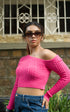 OFF SHOULDER KNIT CROP TOP