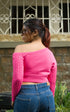 OFF SHOULDER KNIT CROP TOP