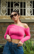OFF SHOULDER KNIT CROP TOP