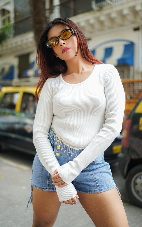 DAZZLE TASSEL CROP TOP