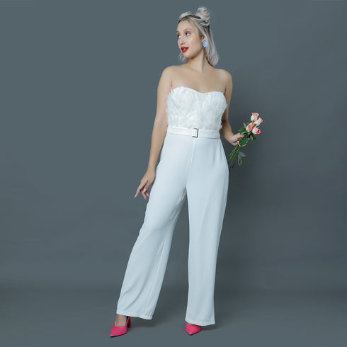 FEATHER SNOWY JUMPSUIT