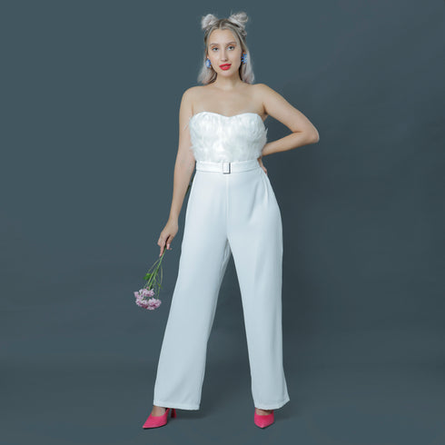 FEATHER SNOWY JUMPSUIT
