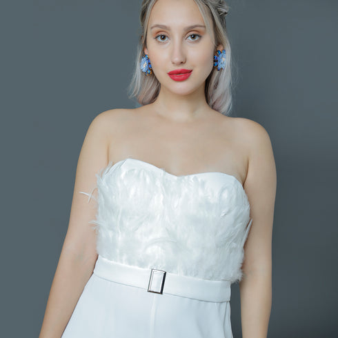 FEATHER SNOWY JUMPSUIT