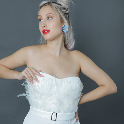 FEATHER SNOWY JUMPSUIT