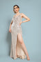 Pearl white drape gown