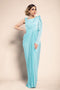 Aqua drape gown