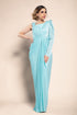 Aqua drape gown